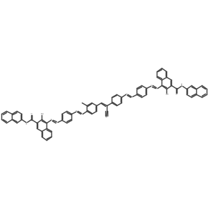 4-[(4-{[4-(1-Cyano-2-{4-[(4-{[2-hydroxy-3-(2-naphthalenylcarbamoyl)-1-naphthalenyl]diazenyl}phenyl)diazenyl]-3-methylphenyl}ethenyl)phenyl]diazenyl}phenyl)diazenyl]-3-hydroxy-N-(2-naphthalenyl)-2-naphthalenecarboxamide Structure