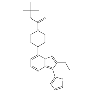Tert-butyl 4-(2-ethyl-3-(thiophen-2-yl)pyrazolo[1,5-a]pyrimidin-7-yl)piperidine-1-carboxylate Structure