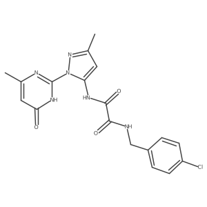 N1-(4-chlorobenzyl)-N2-(3-methyl-1-(4-methyl-6-oxo-1,6-dihydropyrimidin-2-yl)-1H-pyrazol-5-yl)oxalamide Structure