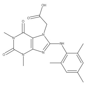 2-(8-(mesitylamino)-1,3-dimethyl-2,6-dioxo-2,3-dihydro-1H-purin-7(6H)-yl)acetic acid Structure