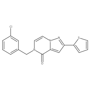 5-(3-chlorobenzyl)-2-(2-thienyl)pyrazolo[1,5-a]pyrazin-4(5H)-one结构式