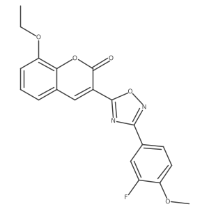 8-ethoxy-3-[3-(3-fluoro-4-methoxyphenyl)-1,2,4-oxadiazol-5-yl]-2H-chromen-2-one结构式