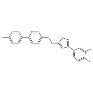 3-(3,4-Dimethylphenyl)-5-(((6-(4-fluorophenyl)pyridazin-3-yl)thio)methyl)-1,2,4-oxadiazole结构式