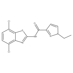 N-(4,7-dichlorobenzo[d]thiazol-2-yl)-1-ethyl-1H-pyrazole-3-carboxamide结构式