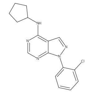 1-(2-chlorophenyl)-N-cyclopentyl-1H-pyrazolo[3,4-d]pyrimidin-4-amine结构式