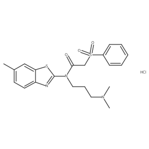 N-(3-(dimethylamino)propyl)-N-(6-methylbenzo[d]thiazol-2-yl)-2-(phenylsulfonyl)acetamide hydrochloride结构式