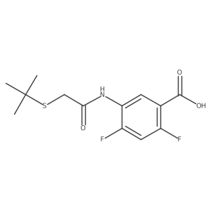 5-[[2-[(1,1-Dimethylethyl)thio]acetyl]amino]-2,4-difluorobenzoic acid结构式