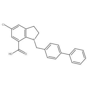 1-([1,1'-Biphenyl]-4-ylmethyl)-5-chloroindoline-7-carboxylic acid Structure