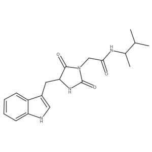 2-{4-[(1H-indol-3-yl)methyl]-2,5-dioxoimidazolidin-1-yl}-N-(3-methylbutan-2-yl)acetamide结构式