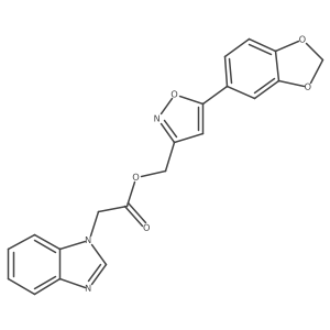 (5-(benzo[d][1,3]dioxol-5-yl)isoxazol-3-yl)methyl 2-(1H-benzo[d]imidazol-1-yl)acetate Structure