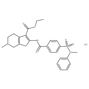 ethyl 6-methyl-2-(4-(N-methyl-N-phenylsulfamoyl)benzamido)-4,5,6,7-tetrahydrothieno[2,3-c]pyridine-3-carboxylate hydrochloride Structure