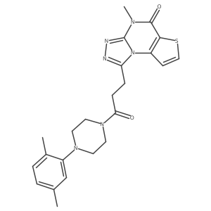 1-(3-(4-(2,5-dimethylphenyl)piperazin-1-yl)-3-oxopropyl)-4-methylthieno[2,3-e][1,2,4]triazolo[4,3-a]pyrimidin-5(4H)-one结构式
