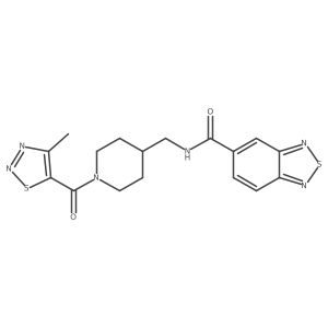 N-((1-(4-methyl-1,2,3-thiadiazole-5-carbonyl)piperidin-4-yl)methyl)benzo[c][1,2,5]thiadiazole-5-carboxamide结构式