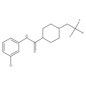 N-(3-chlorophenyl)-4-(2,2,2-trifluoroethyl)piperazine-1-carboxamide结构式