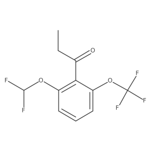 2'-(Difluoromethoxy)-6'-(trifluoromethoxy)propiophenone结构式