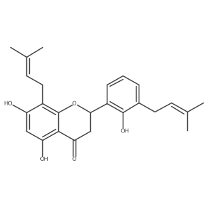 (-)-(2S)-5,7,2'-trihydroxy-8,3'-diprenylflavanone结构式