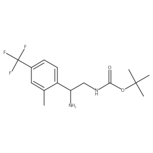tert-butyl N-{2-amino-2-[2-methyl-4-(trifluoromethyl)phenyl]ethyl}carbamate结构式