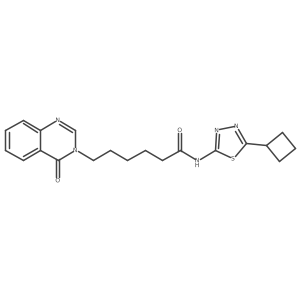 N-[(2Z)-5-cyclobutyl-1,3,4-thiadiazol-2(3H)-ylidene]-6-(4-oxoquinazolin-3(4H)-yl)hexanamide Structure