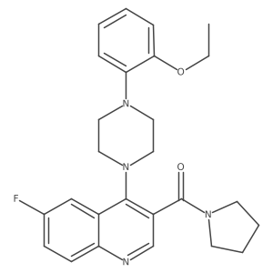 (4-(4-(2-Ethoxyphenyl)piperazin-1-yl)-6-fluoroquinolin-3-yl)(pyrrolidin-1-yl)methanone结构式