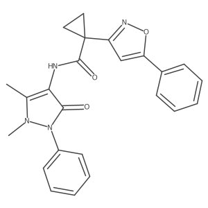 N-(1,5-dimethyl-3-oxo-2-phenyl-2,3-dihydro-1H-pyrazol-4-yl)-1-(5-phenylisoxazol-3-yl)cyclopropanecarboxamide Structure