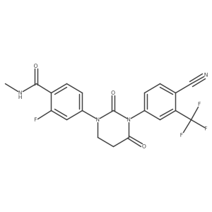 4-[3-[4-Cyano-3-(trifluoromethyl)phenyl]-2,4-dioxotetrahydro-1(2H)-pyrimidinyl]-2-fluoro-N-methylbenzamide Structure