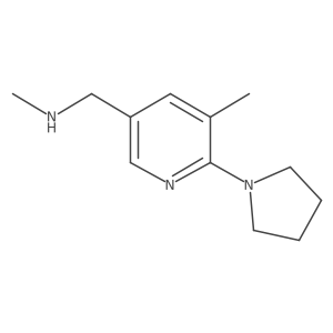 N-Methyl-1-(5-methyl-6-(pyrrolidin-1-yl)pyridin-3-yl)methanamine结构式