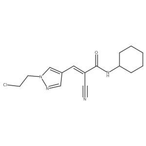 (Z)-3-[1-(2-chloroethyl)pyrazol-4-yl]-2-cyano-N-cyclohexylprop-2-enamide Structure