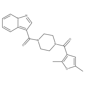 (4-(2,5-Dimethylfuran-3-carbonyl)piperazin-1-yl)(pyrazolo[1,5-a]pyridin-3-yl)methanone Structure