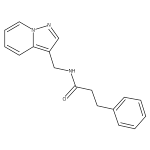 3-phenyl-N-(pyrazolo[1,5-a]pyridin-3-ylmethyl)propanamide结构式