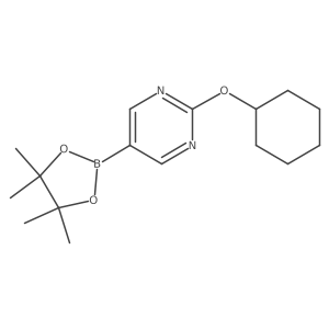 2-(Cyclohexyloxy)-5-(4,4,5,5-tetramethyl-1,3,2-dioxaborolan-2-yl)pyrimidine Structure