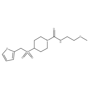 4-((furan-2-ylmethyl)sulfonyl)-N-(2-methoxyethyl)piperidine-1-carboxamide结构式