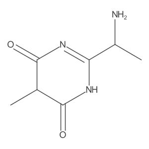 2-(1-Aminoethyl)-5-methyl-1,4,5,6-tetrahydropyrimidine-4,6-dione结构式