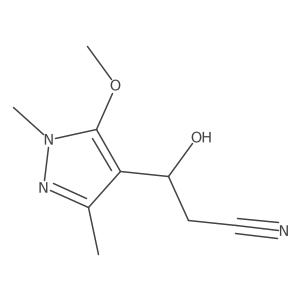 3-hydroxy-3-(5-methoxy-1,3-dimethyl-1H-pyrazol-4-yl)propanenitrile结构式