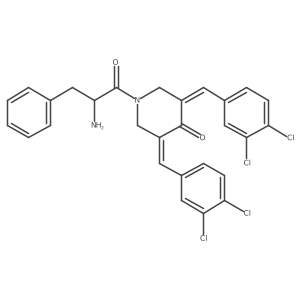 1-(L-phenylalanyl)-3,5-bis(3,4-dichlorobenzylidene)piperidin-4-one结构式