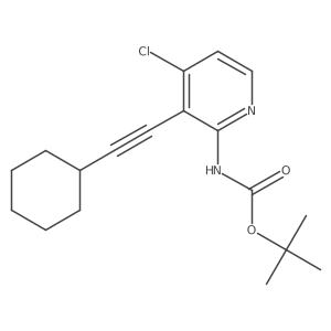Tert-butyl (4-chloro-3-(cyclohexylethynyl)pyridin-2-yl)carbamate结构式