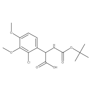 2-((Tert-butoxycarbonyl)amino)-2-(2-chloro-3,4-dimethoxyphenyl)acetic acid Structure