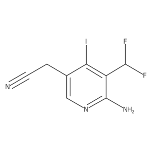 2-(6-Amino-5-(difluoromethyl)-4-iodopyridin-3-yl)acetonitrile Structure