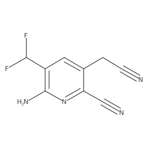6-Amino-3-(cyanomethyl)-5-(difluoromethyl)picolinonitrile Structure