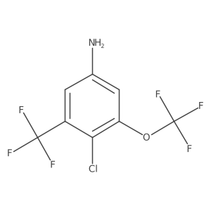 4-Chloro-3-(trifluoromethoxy)-5-(trifluoromethyl)-benzenamine结构式