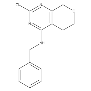 2-Chloro-5,8-dihydro-N-(phenylmethyl)-6H-pyrano[3,4-d]pyrimidin-4-amine结构式