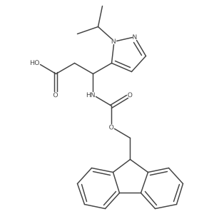 (3R)-3-({[(9H-fluoren-9-yl)methoxy]carbonyl}amino)-3-[1-(propan-2-yl)-1H-pyrazol-5-yl]propanoic acid结构式