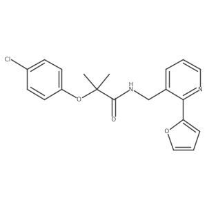 2-(4-chlorophenoxy)-N-((2-(furan-2-yl)pyridin-3-yl)methyl)-2-methylpropanamide结构式