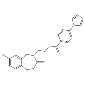 N-(2-(7-chloro-3-oxo-2,3-dihydrobenzo[f][1,4]oxazepin-4(5H)-yl)ethyl)-4-(1H-pyrrol-1-yl)benzamide结构式