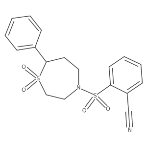 2-((1,1-Dioxido-7-phenyl-1,4-thiazepan-4-yl)sulfonyl)benzonitrile结构式