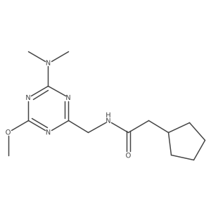2-cyclopentyl-N-((4-(dimethylamino)-6-methoxy-1,3,5-triazin-2-yl)methyl)acetamide结构式