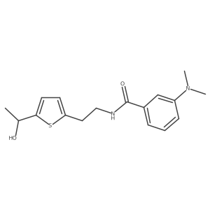 3-(dimethylamino)-N-(2-(5-(1-hydroxyethyl)thiophen-2-yl)ethyl)benzamide Structure