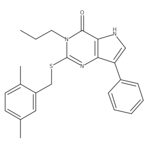 2-((2,5-dimethylbenzyl)thio)-7-phenyl-3-propyl-3H-pyrrolo[3,2-d]pyrimidin-4(5H)-one结构式
