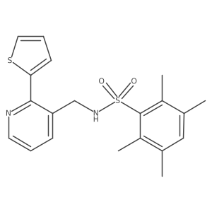 2,3,5,6-tetramethyl-N-((2-(thiophen-2-yl)pyridin-3-yl)methyl)benzenesulfonamide Structure
