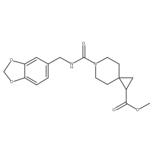 Methyl 6-((benzo[d][1,3]dioxol-5-ylmethyl)carbamoyl)-6-azaspiro[2.5]octane-1-carboxylate Structure