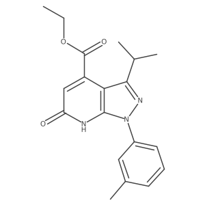 Ethyl 3-isopropyl-6-oxo-1-(m-tolyl)-6,7-dihydro-1H-pyrazolo[3,4-b]pyridine-4-carboxylate Structure
